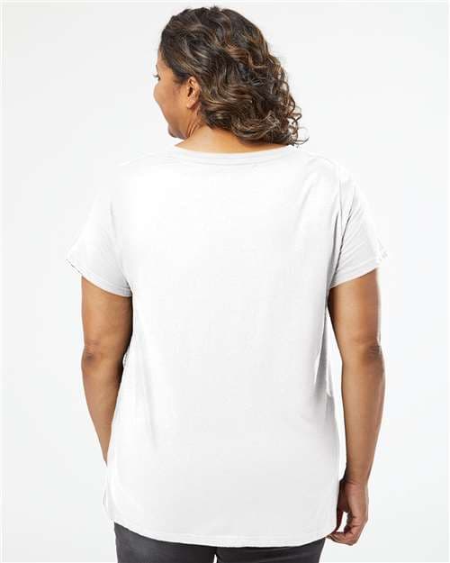 LAT Women's Curvy Collection Fine Jersey V-Neck Tee thumbnail 5