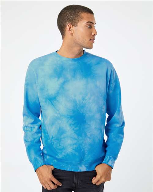 Independent Trading Co. Unisex Midweight Tie-Dyed Crewneck Sweatshirt thumbnail 2