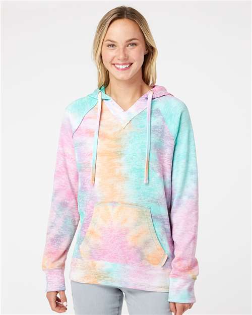MV Sport Women’s Courtney Burnout V-Notch Hooded Sweatshirt thumbnail 2