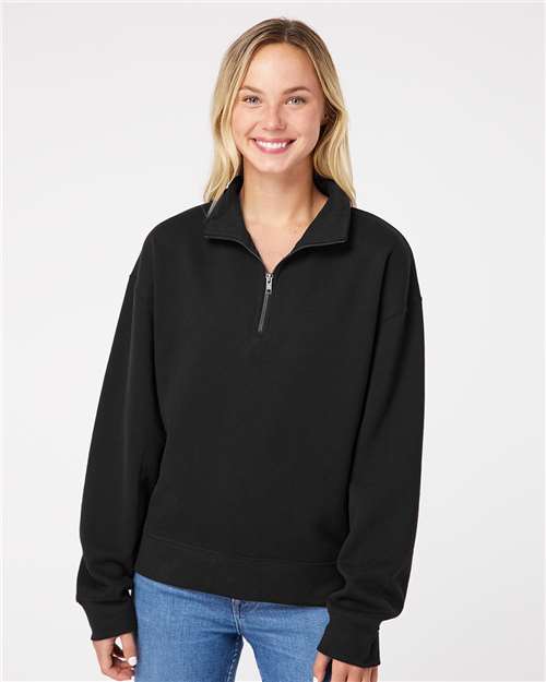 MV Sport Women's Sueded Fleece Quarter-Zip Sweatshirt thumbnail 2