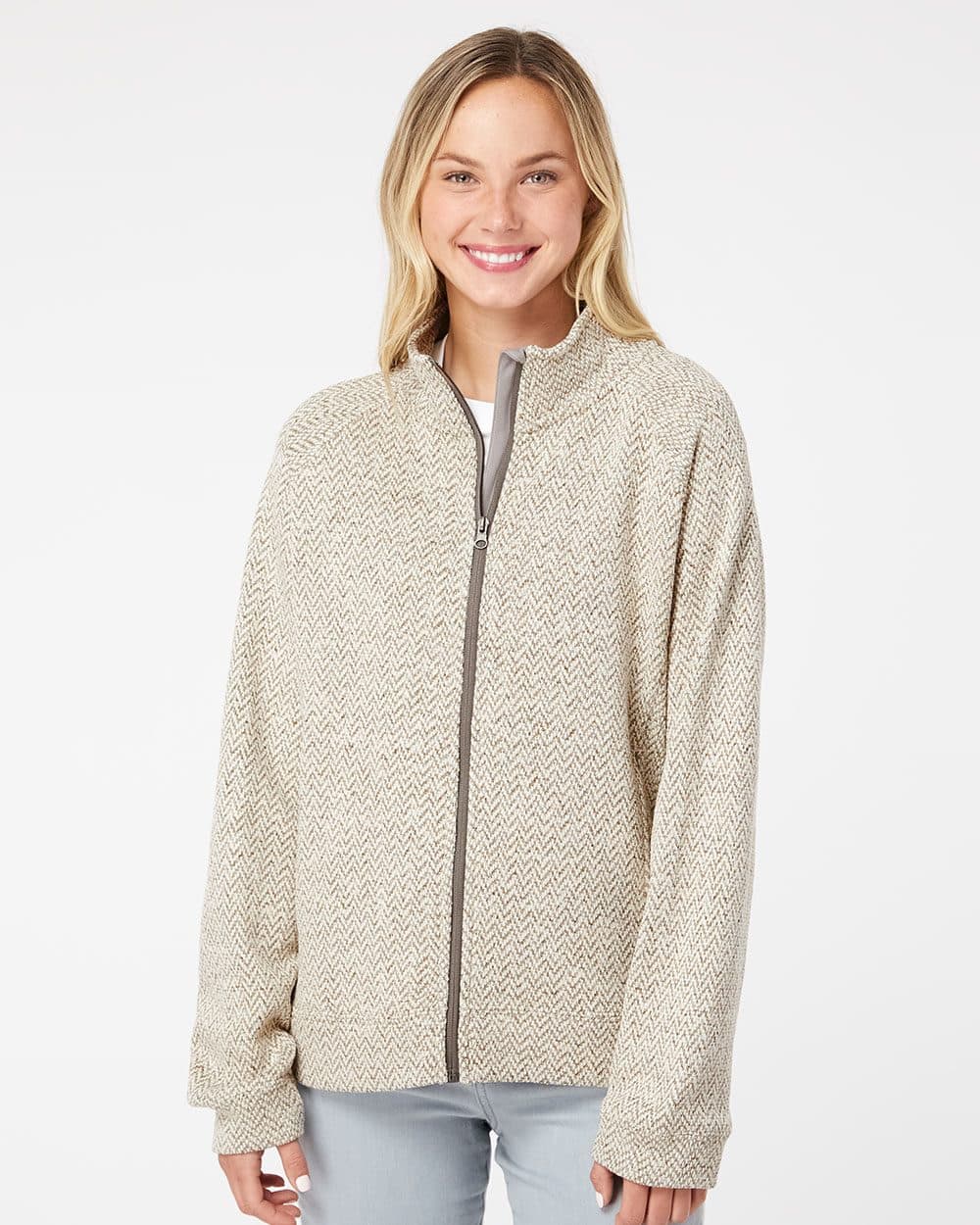 J. America Women's Traverse Full-Zip Sweater - Image 1