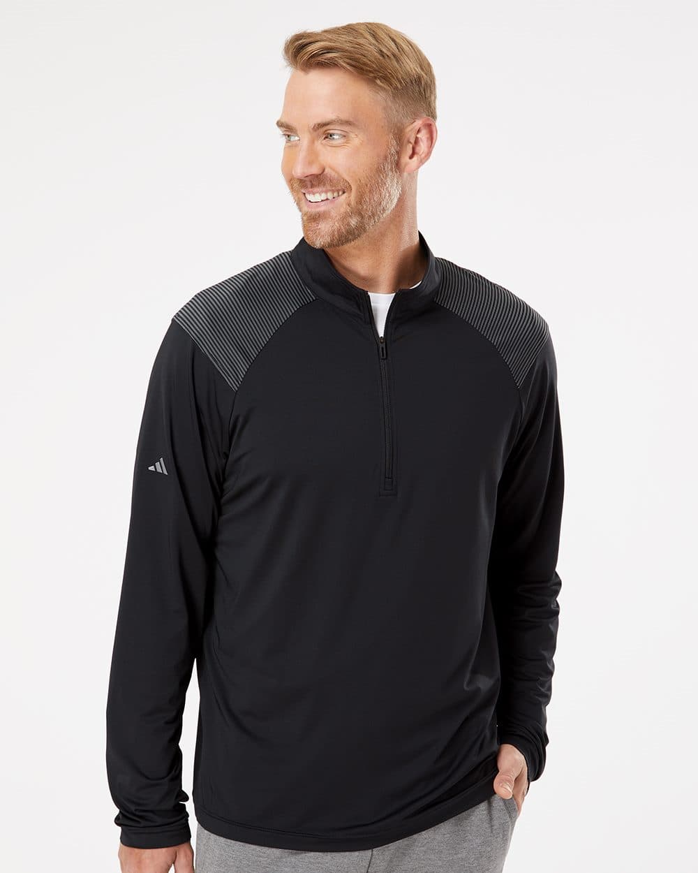 Adidas Men's Ultimate365 Lightweight Shoulder Stripe Quarter-Zip Pullover - Image 1