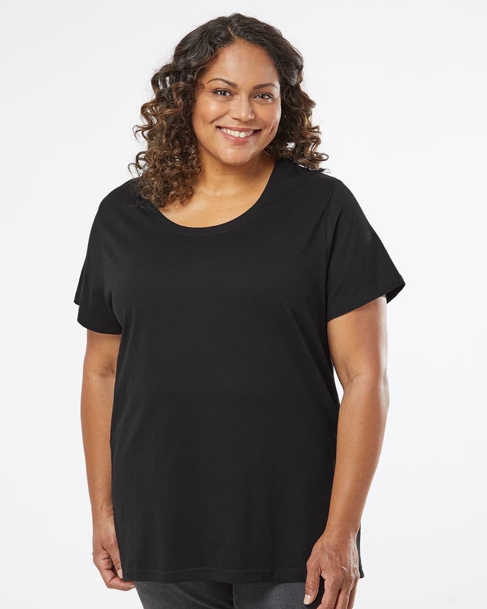 LAT Women's Curvy Collection Fine Jersey Tee - Image 1