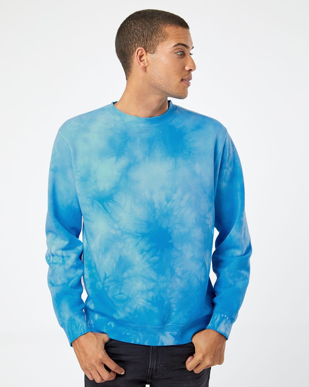 Independent Trading Co. Unisex Midweight Tie-Dyed Crewneck Sweatshirt - Image 1