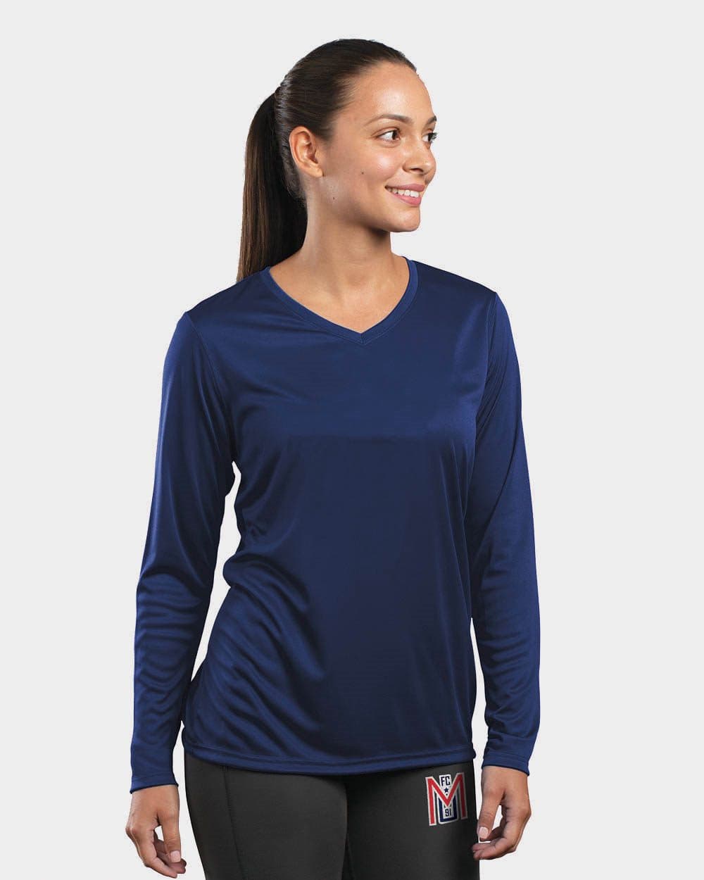 Holloway Women's Momentum Long Sleeve V-Neck T-Shirt - Image 1