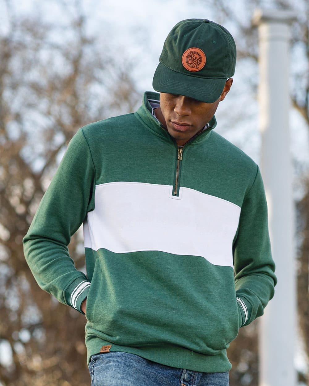 Holloway Men's All-American Fleece Colorblocked Quarter-Zip Sweatshirt - Image 1