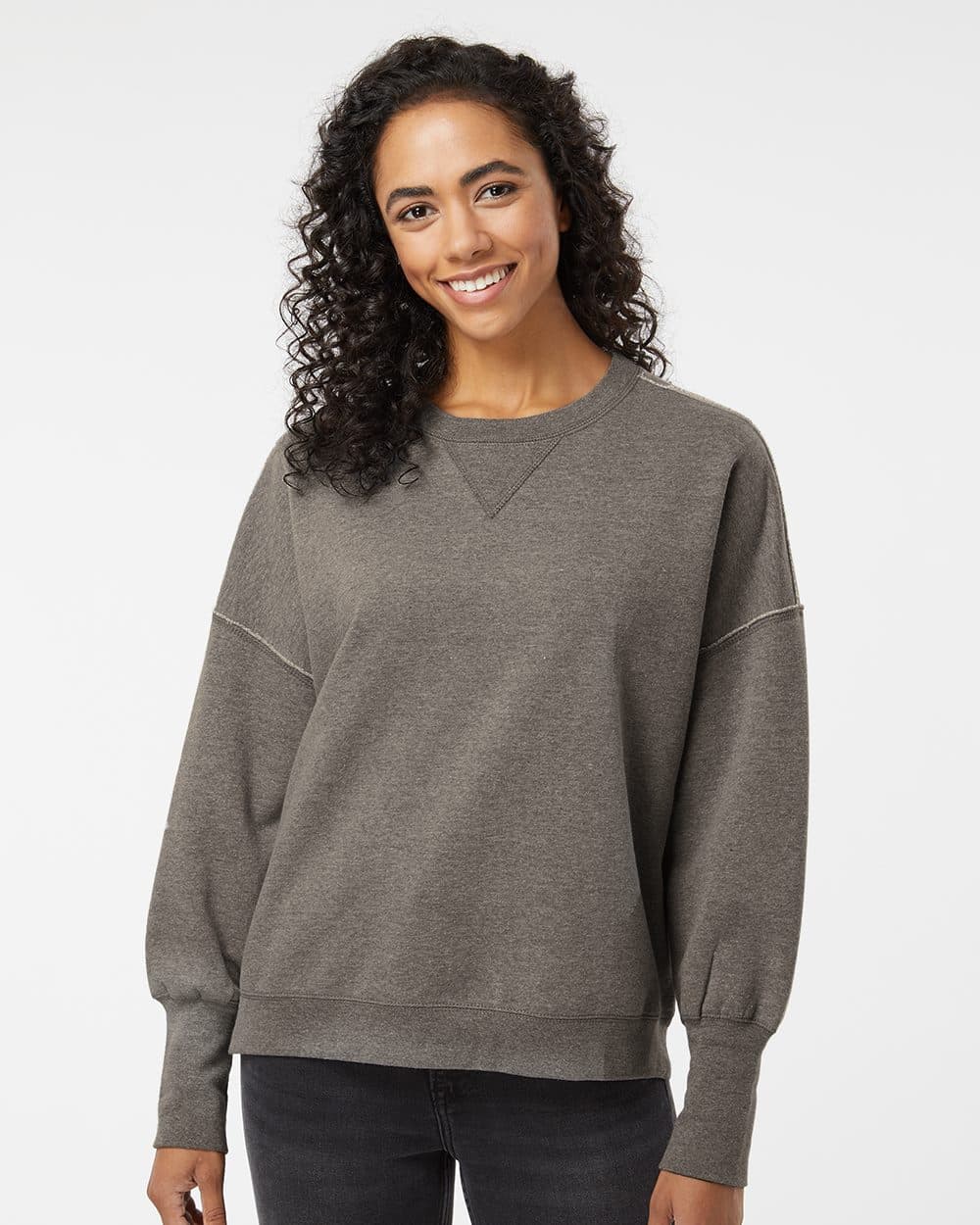 MV Sport Women's Sueded Fleece Crewneck Sweatshirt - Image 1