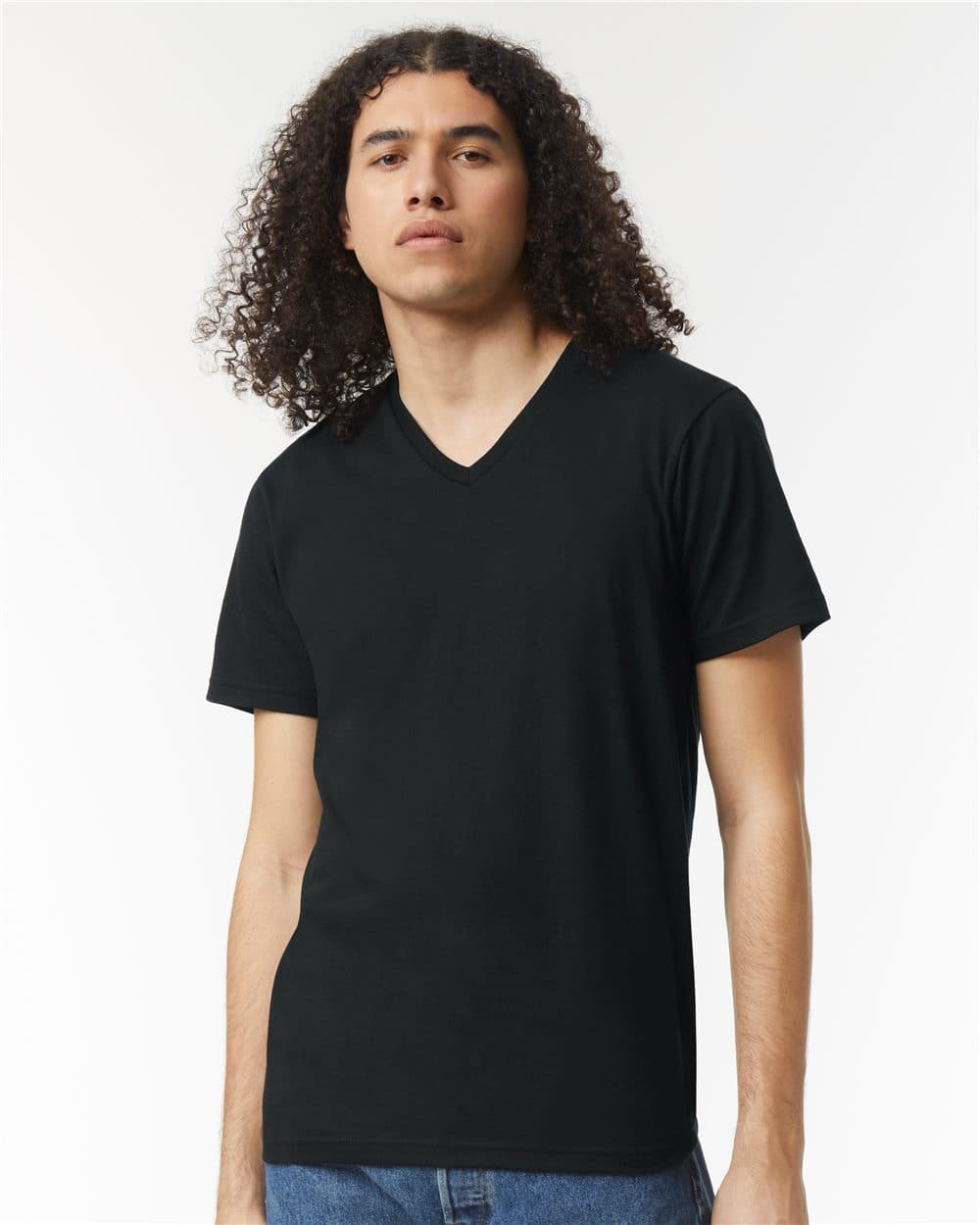 American Apparel Unisex CVC V-Neck Tee - Image 1