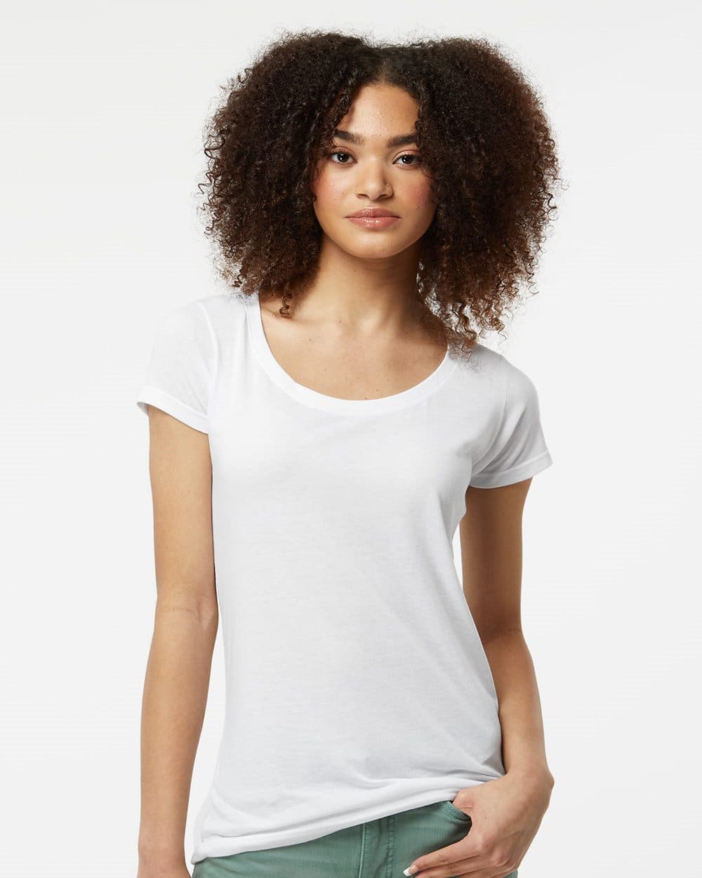 Tultex Women's Poly-Rich Scoop Neck T-Shirt - Image 1