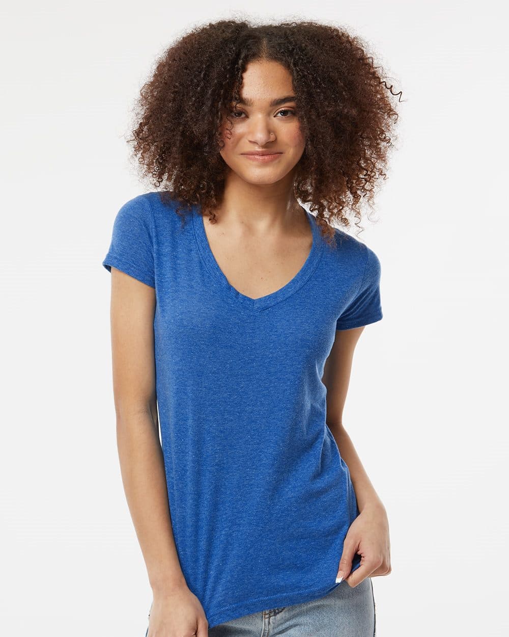 Tultex Women's Poly-Rich V-Neck T-Shirt - Image 1