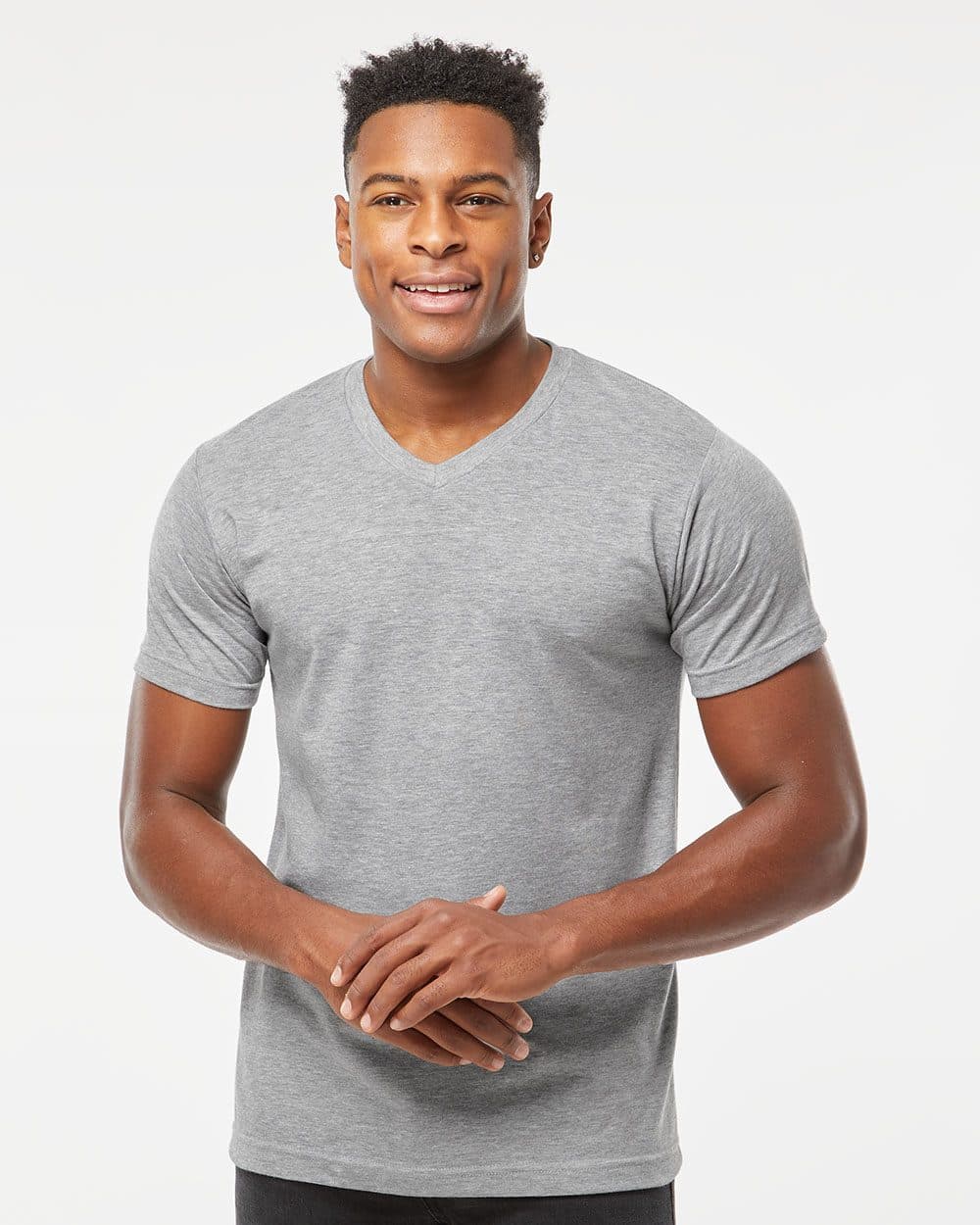 Tultex Men's Poly-Rich V-Neck T-Shirt - Image 1
