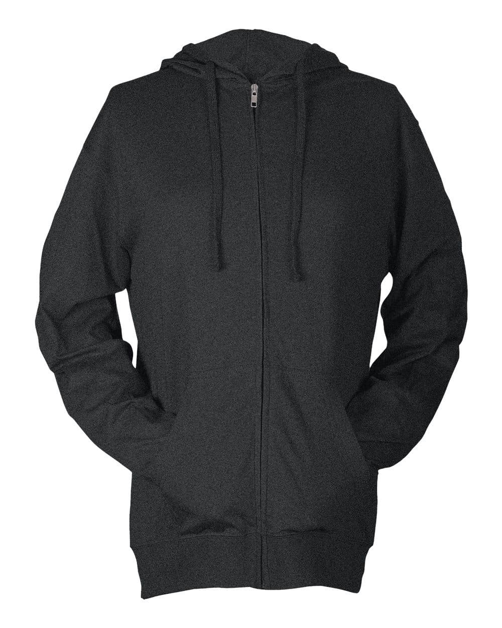Tultex Unisex Beach Full-Zip Hooded Long Sleeve T-Shirt - Image 1