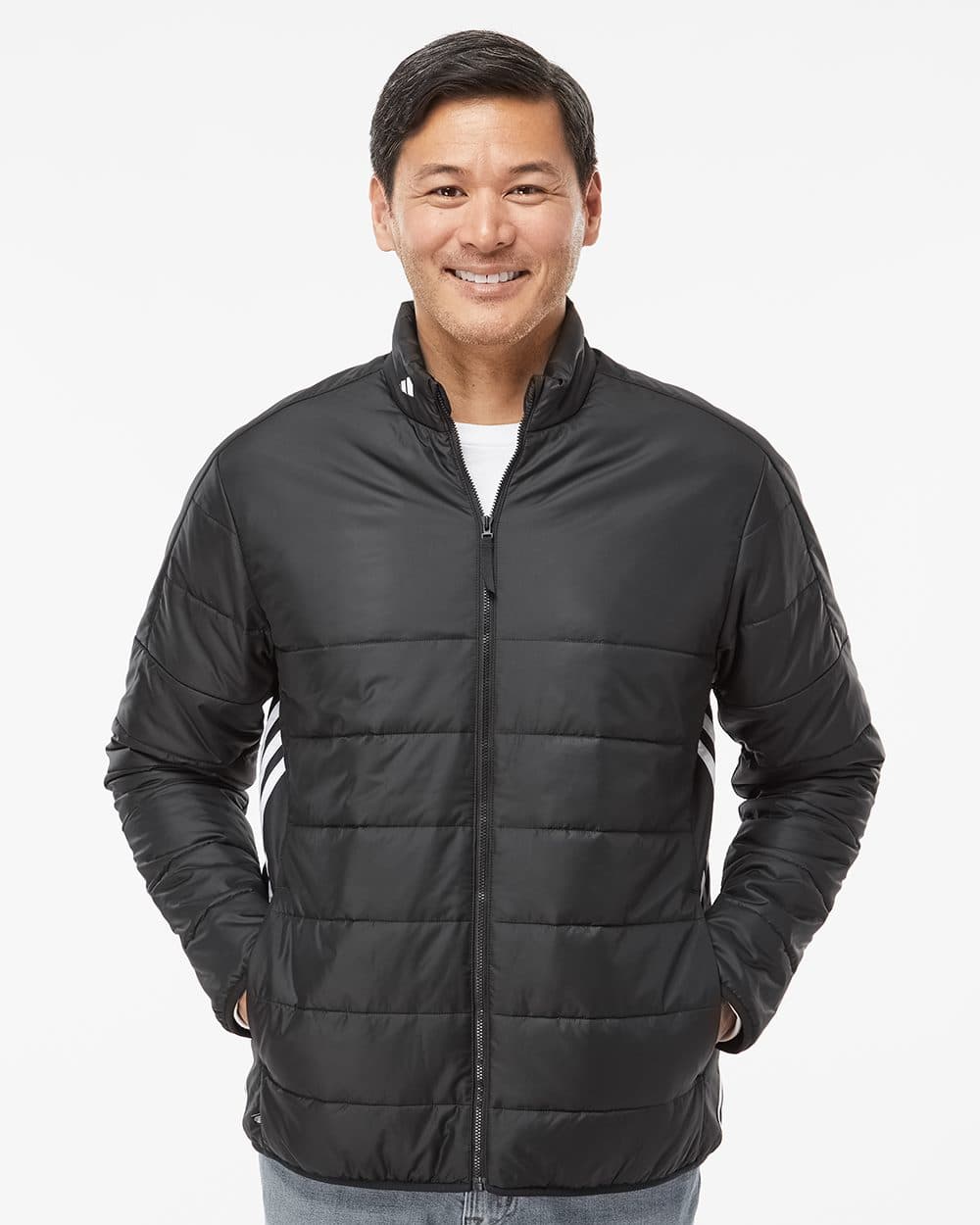 Adidas Men's 3-Stripes Puffer Full-Zip Jacket - Image 1