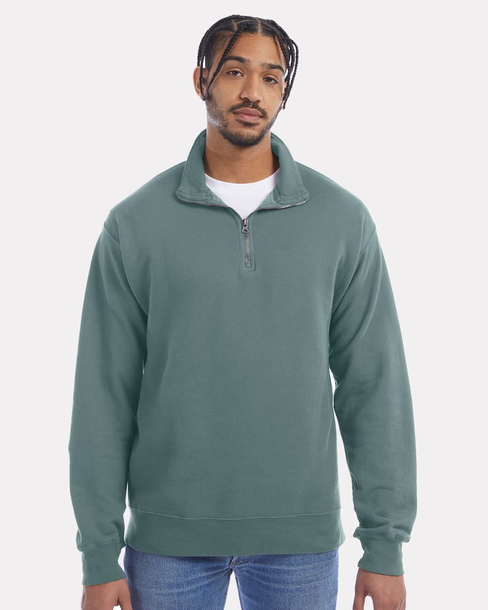 ComfortWash by Hanes Unisex Garment-Dyed Quarter-Zip Sweatshirt - Image 1