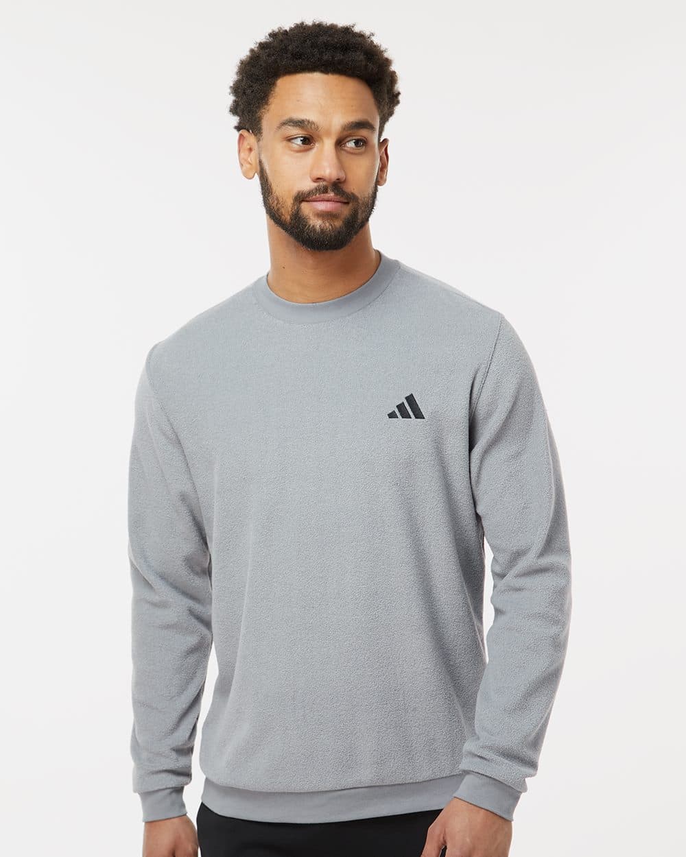 Adidas Men's Terry Loop Crewneck Sweatshirt - Image 1