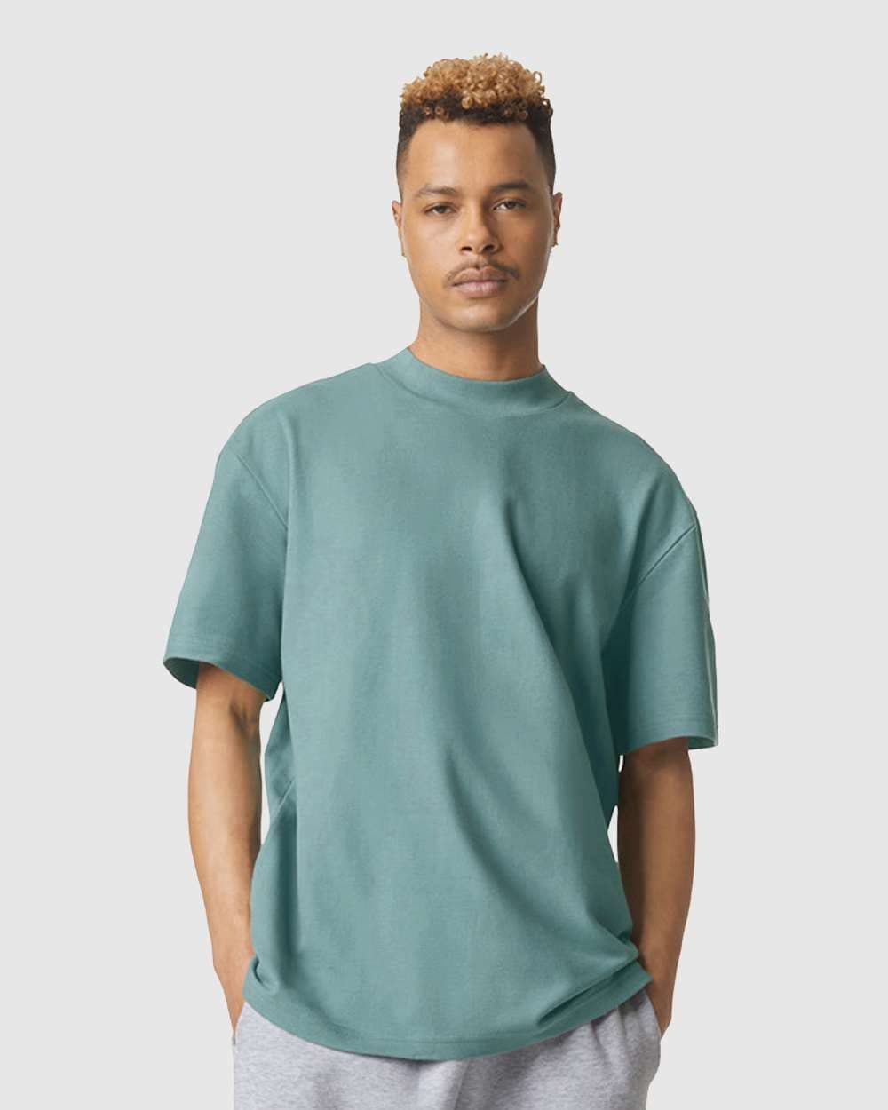 American Apparel Unisex Pique Mock Neck Tee - Image 1