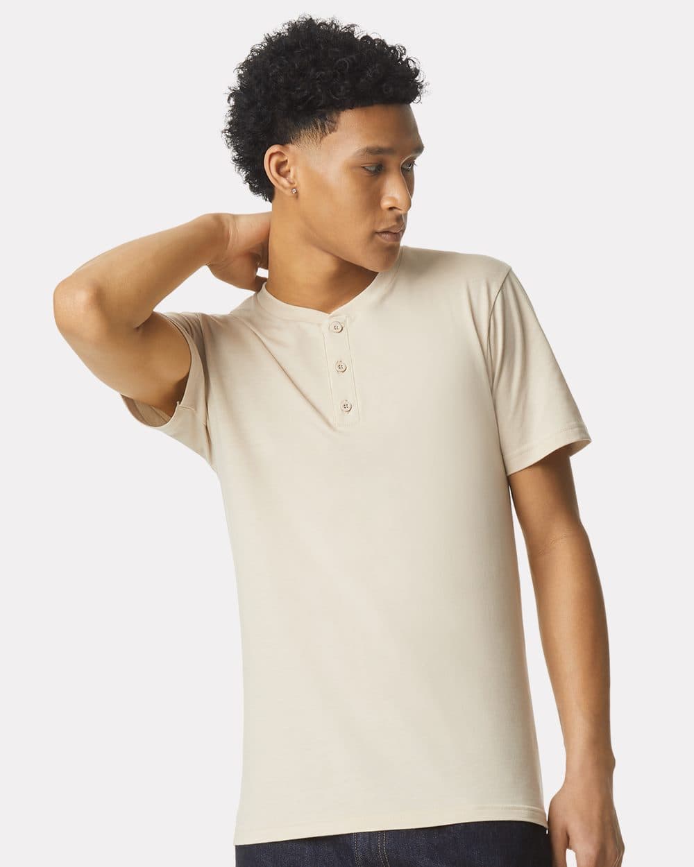 American Apparel Unisex CVC Henley Tee - Image 1