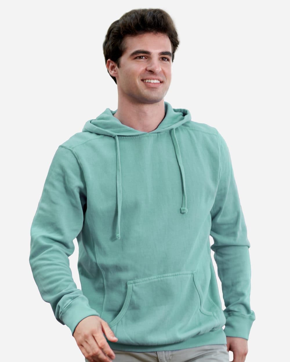 J. America Unisex Pigment-Dyed Fleece Hooded Sweatshirt - Image 1
