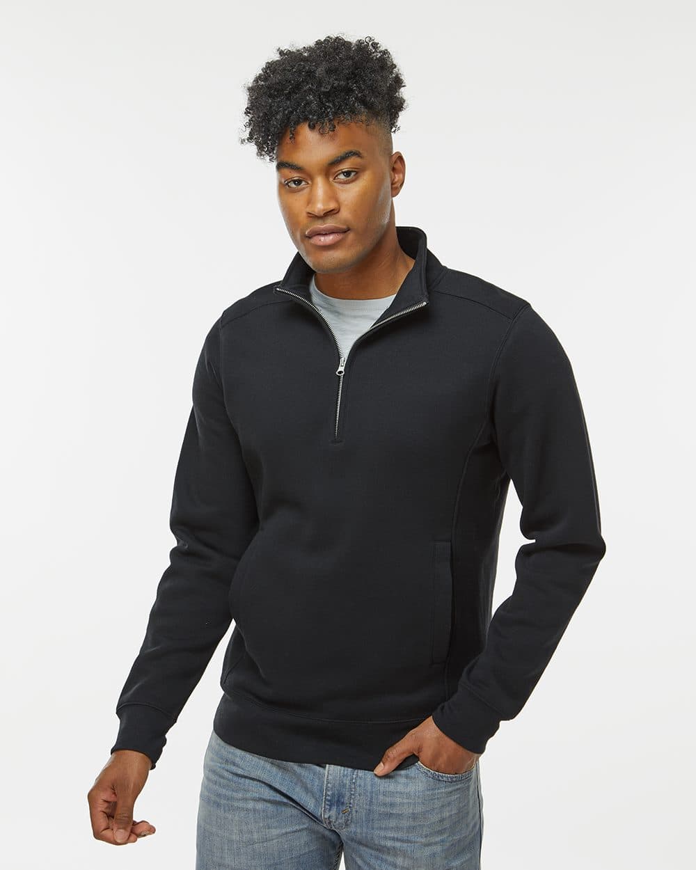 J. America Unisex Heavyweight Fleece Quarter-Zip Sweatshirt - Image 1