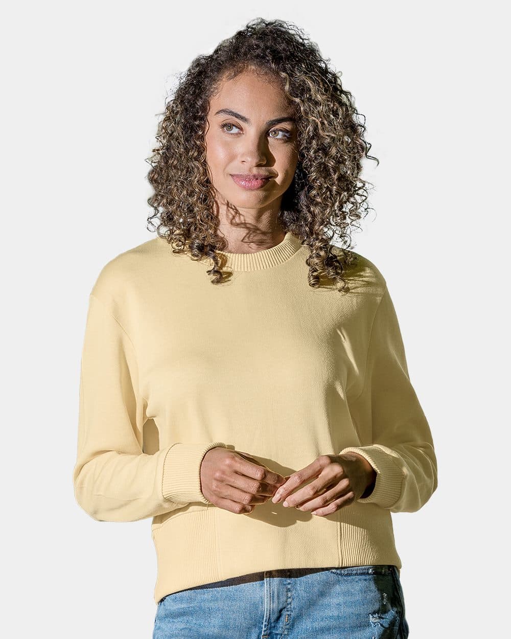 MV Sport Women's Romi Cloud Fleece Crop Crewneck Sweatshirt - Image 1