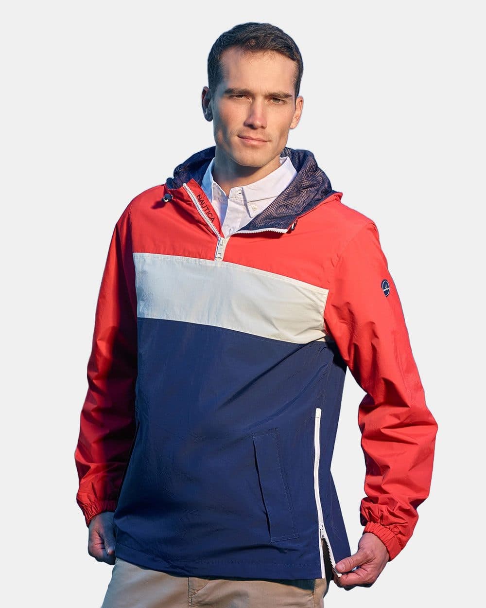 Nautica Unisex Windward Anorak Hooded Quarter-Zip Jacket - Image 1