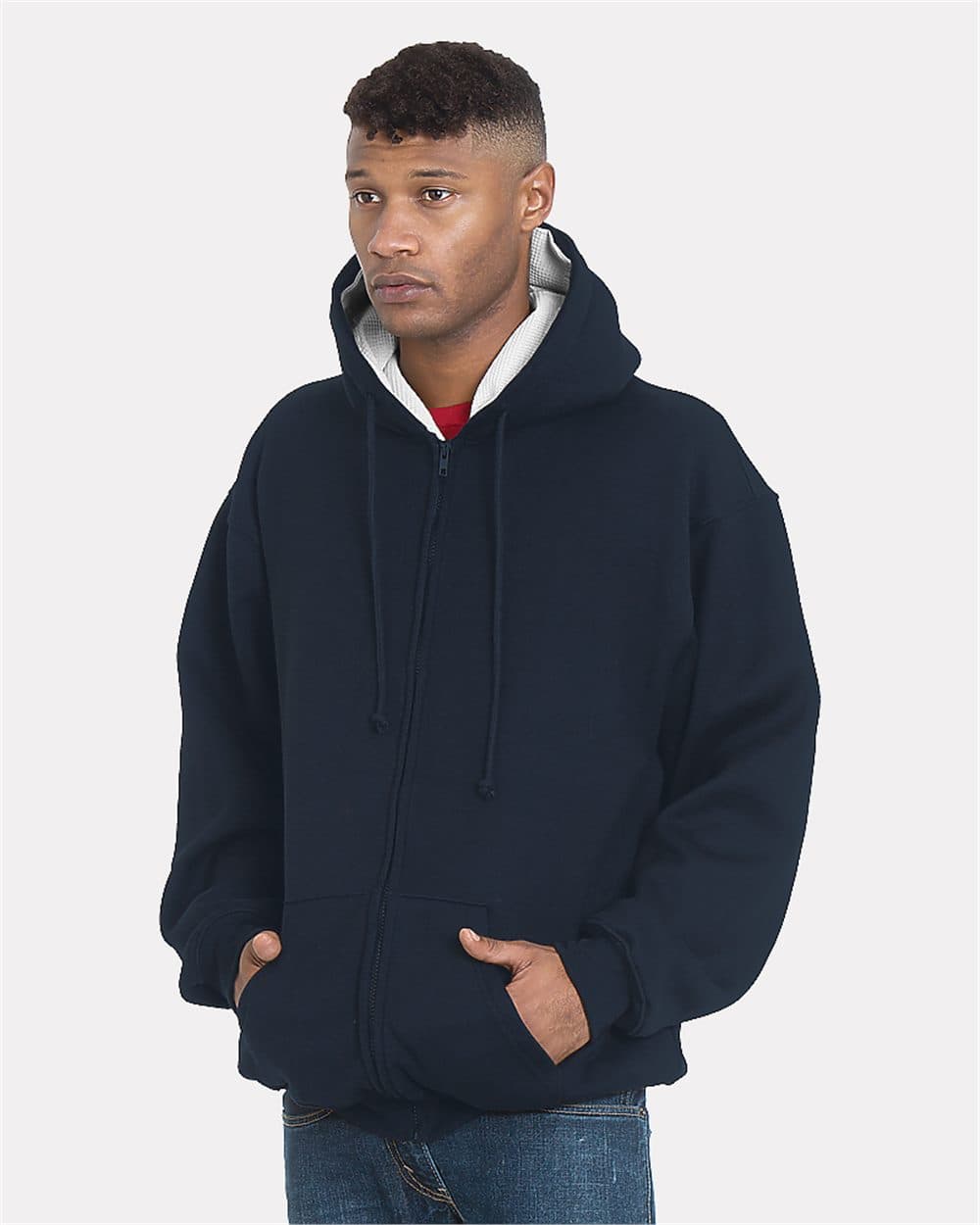 Bayside Unisex USA-Made Super Heavy Thermal Lined Full-Zip Hooded Sweatshirt - Image 1