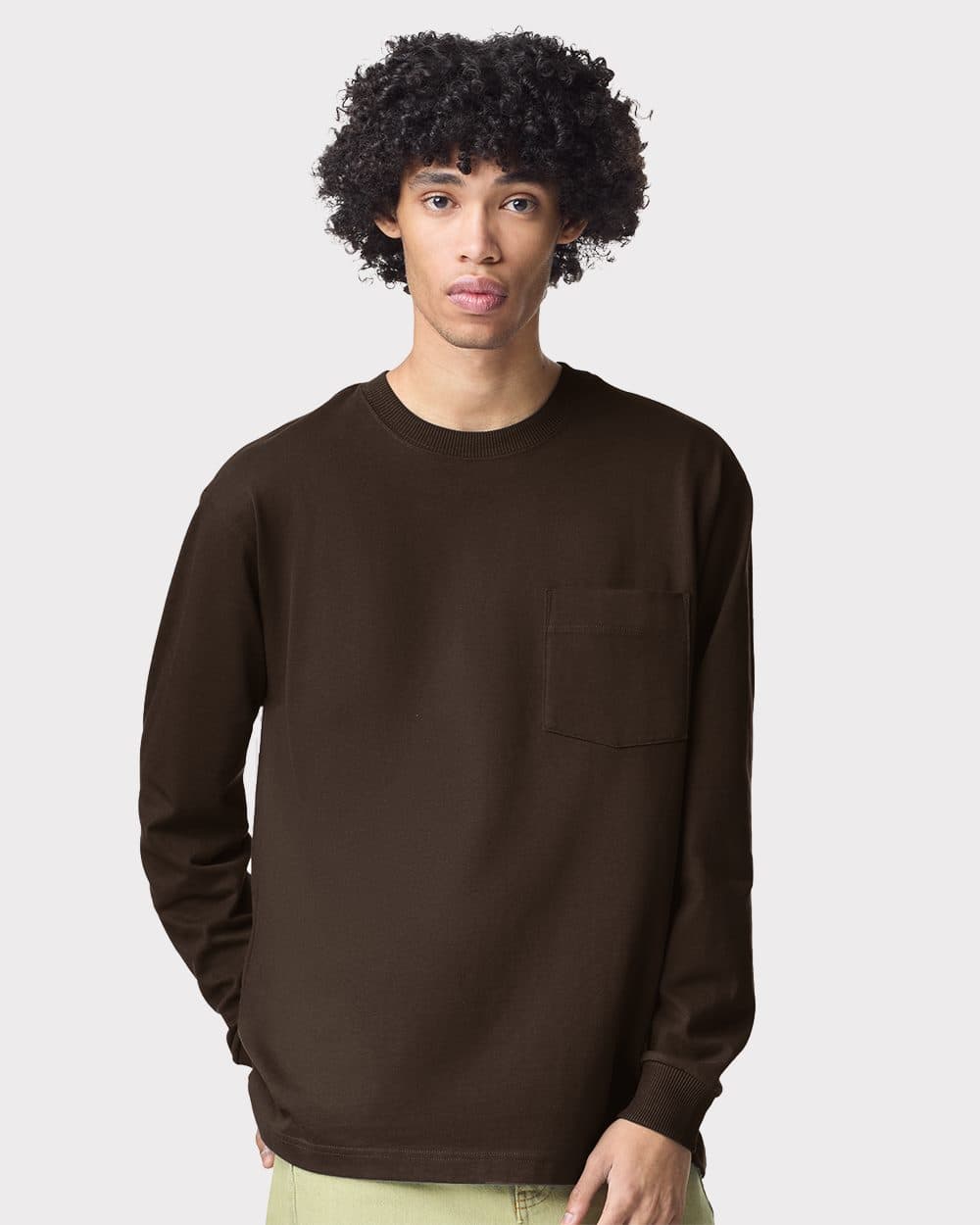 American Apparel Unisex Super Heavyweight Long Sleeve Pocket Tee - Image 1