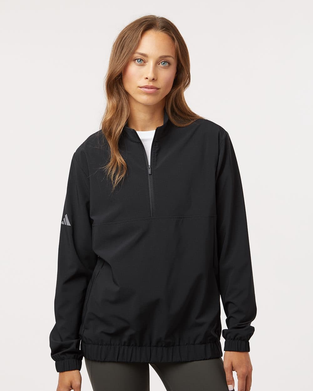 Adidas Women's Stretch Woven Half-Zip Pullover - Image 1