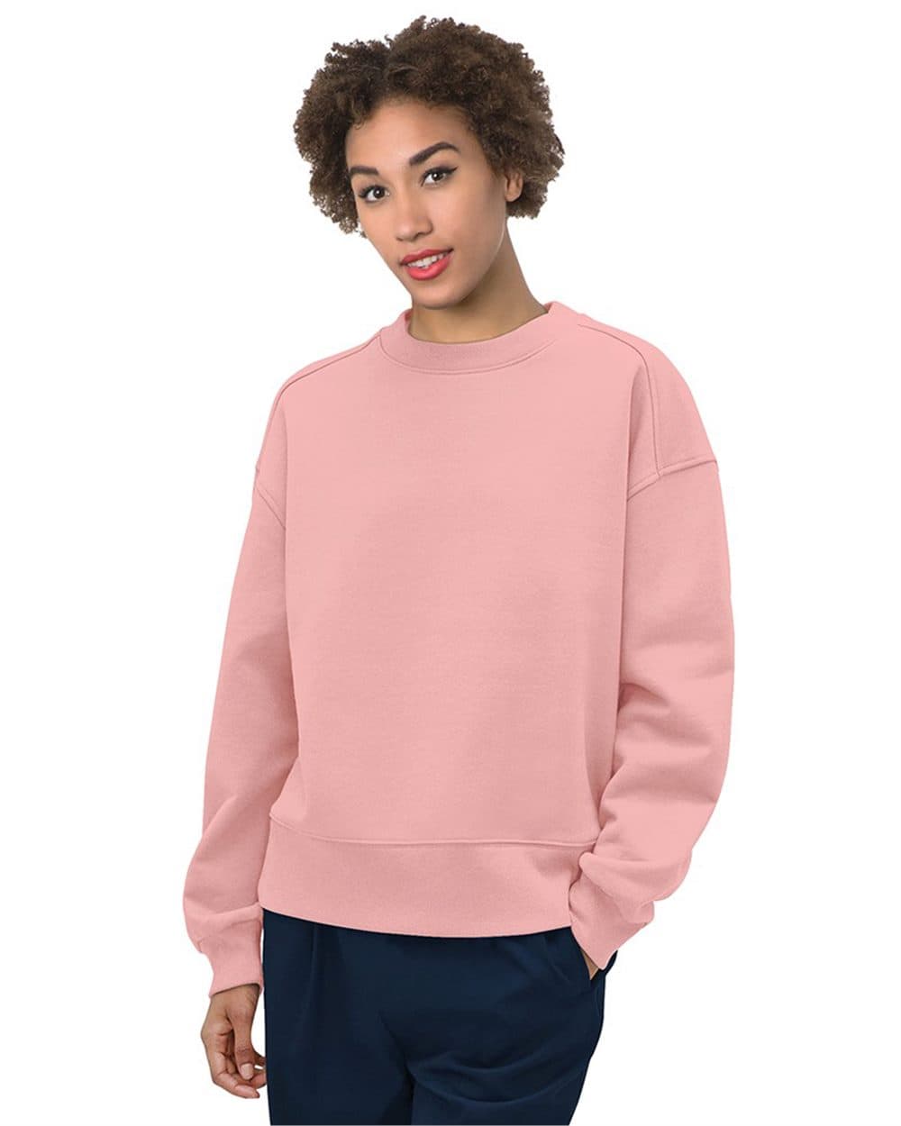 Bayside Women's USA-Made Fleece Crewneck Sweatshirt - Image 1