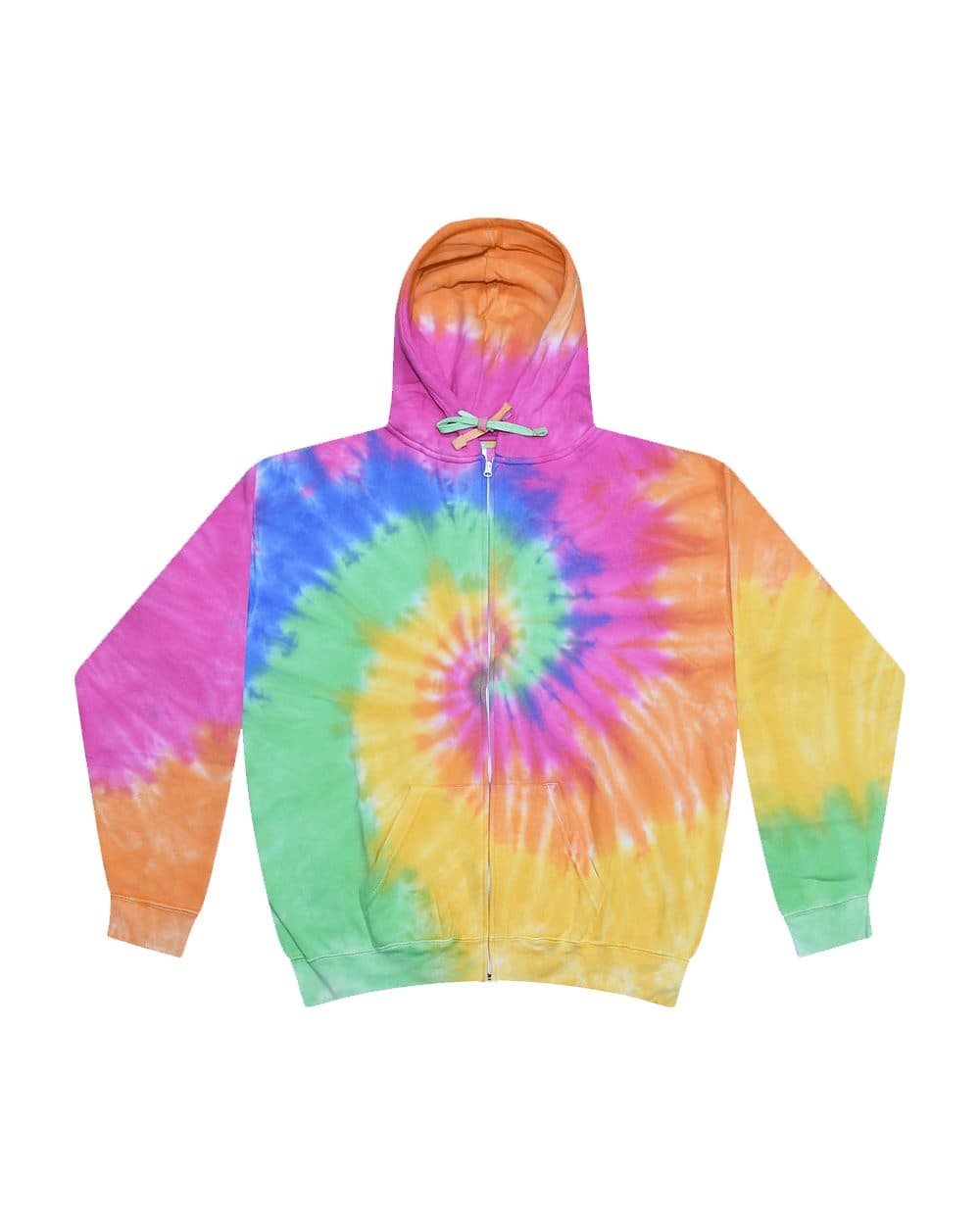 Colortone Unisex Tie-Dyed Full-Zip Hooded Sweatshirt - Image 1