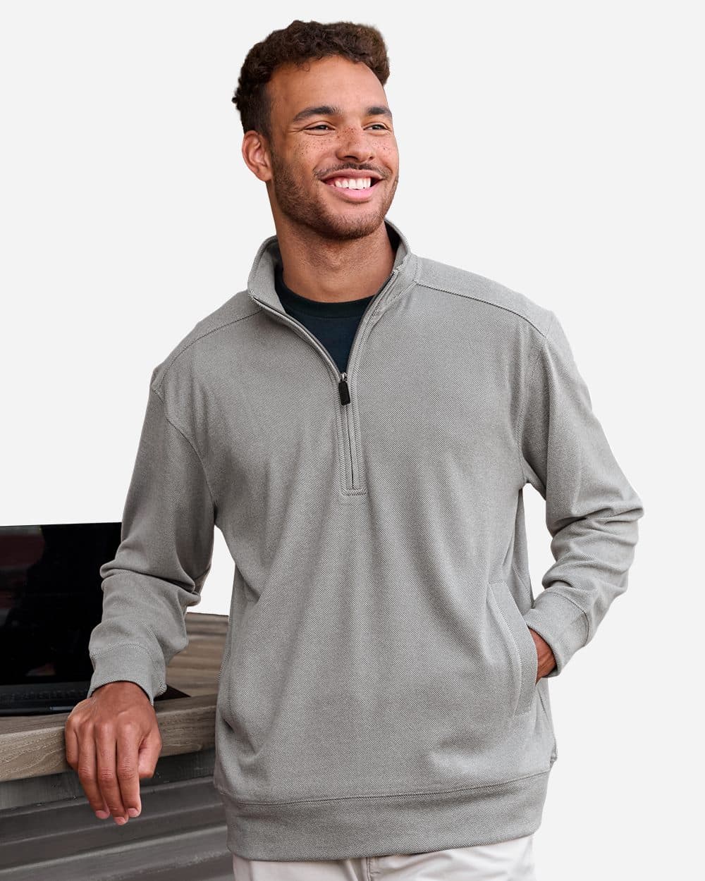 J. America Unisex Element Fleece Quarter-Zip Sweatshirt - Image 1