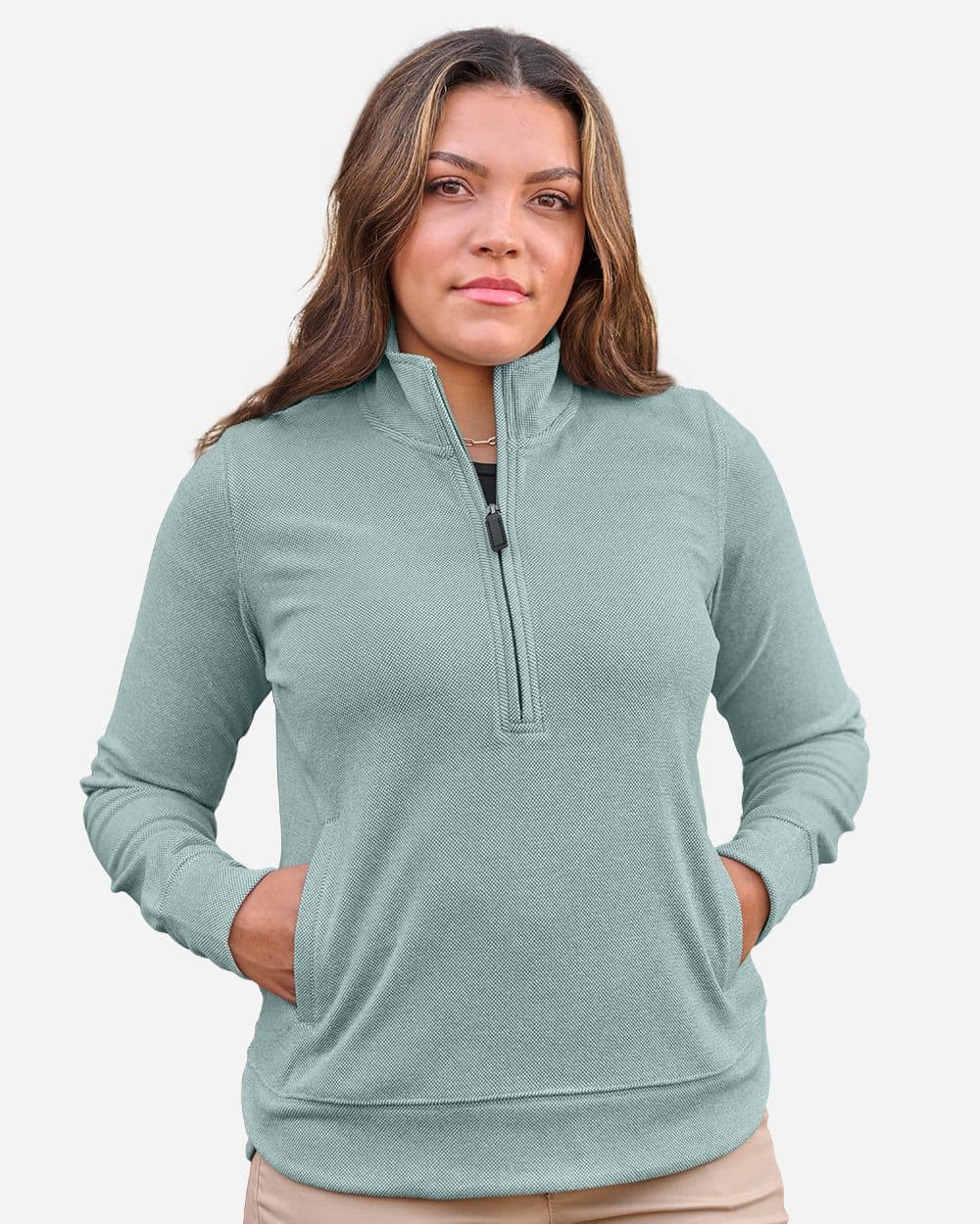 J. America Women's Element Fleece Quarter-Zip Sweatshirt - Image 1