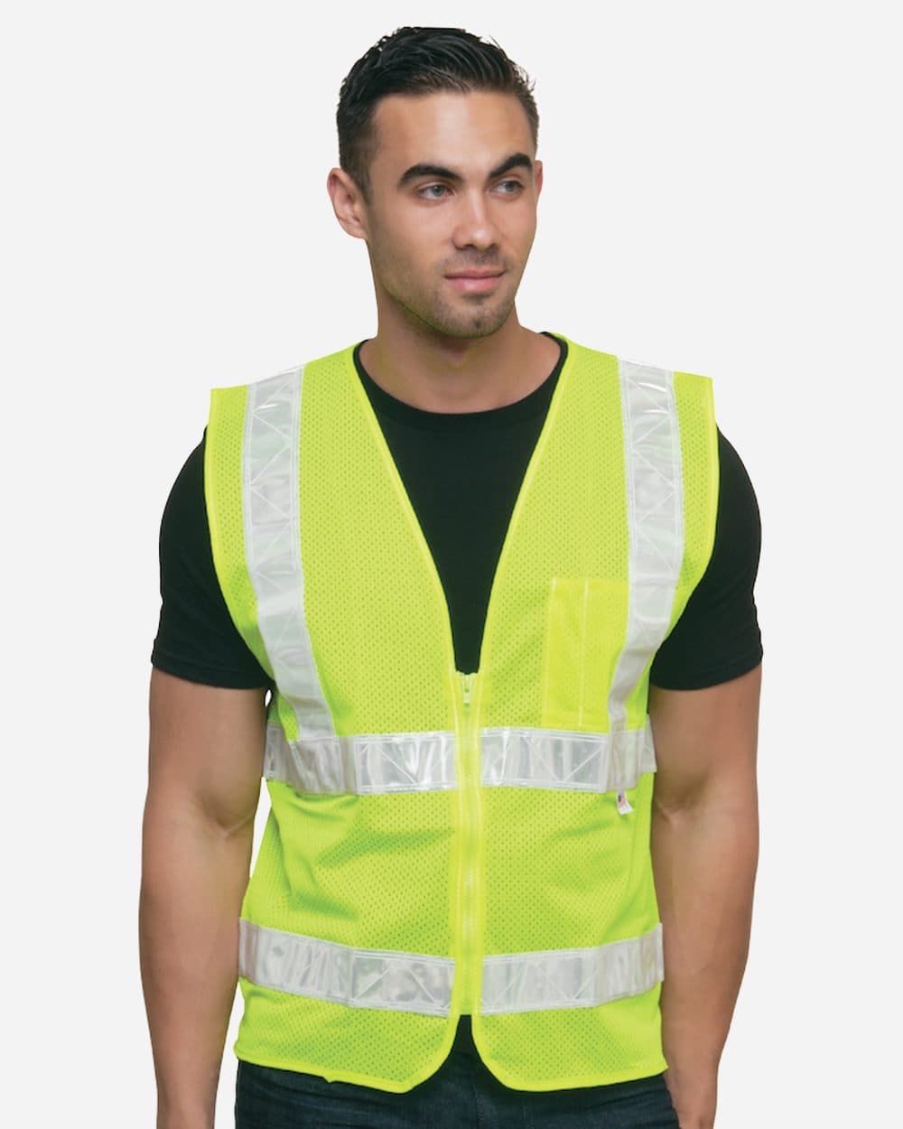 Bayside Unisex USA-Made Mesh Safety Vest - Image 1
