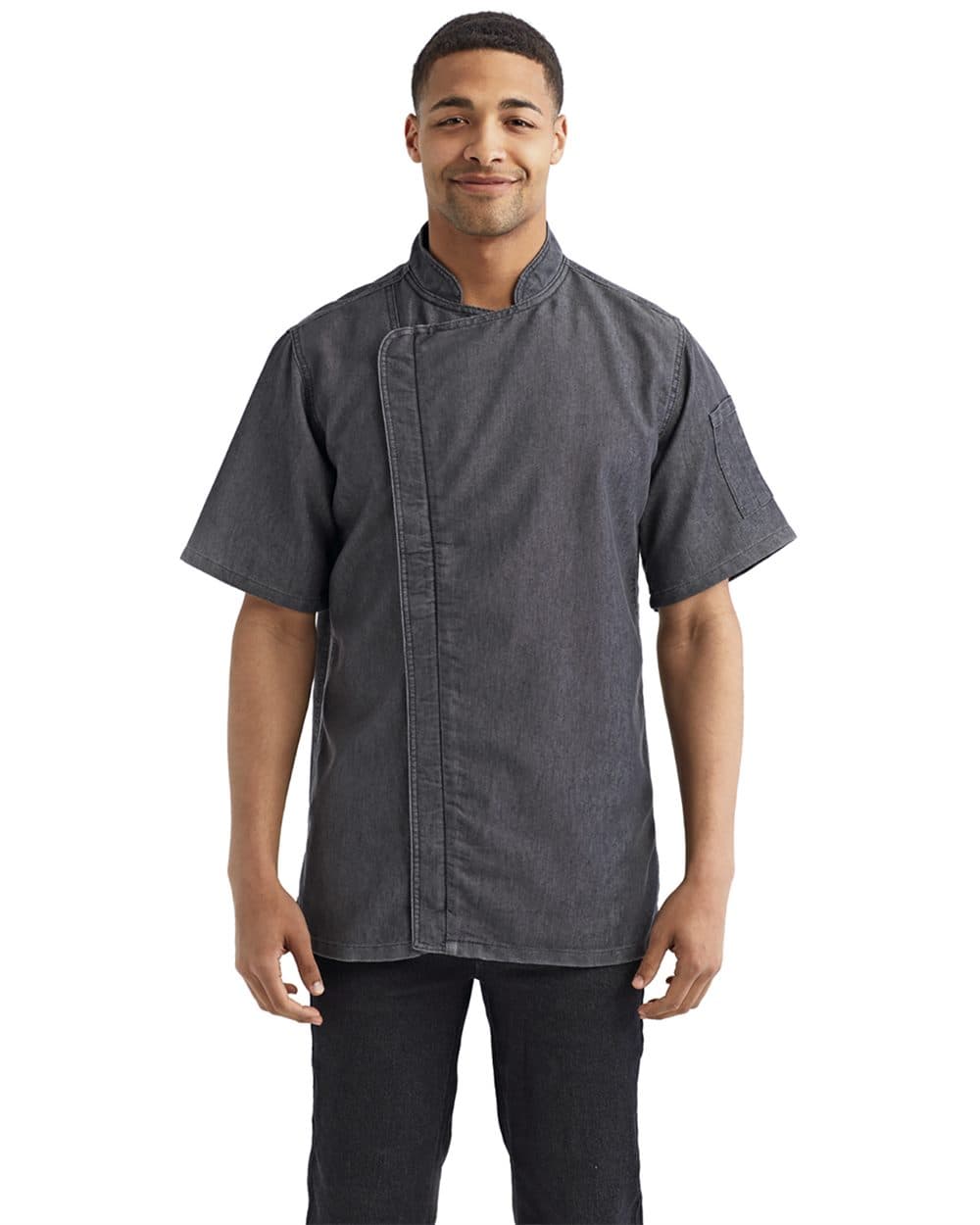 Artisan Collection by Reprime Unisex Zip-Close Short Sleeve Chef's Coat - Image 1