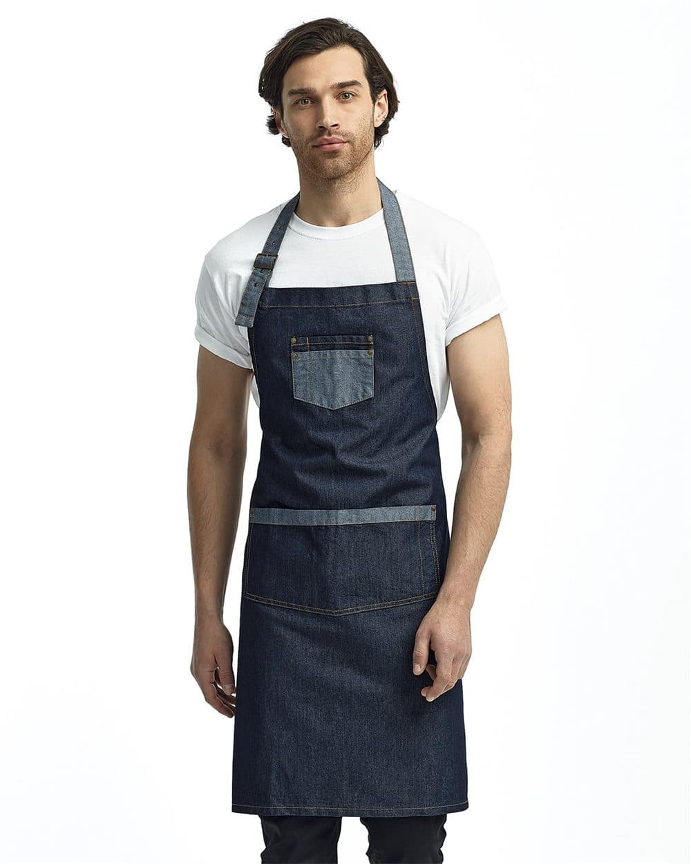 Artisan Collection by Reprime Domain Contrast Denim Bib Apron - Image 1