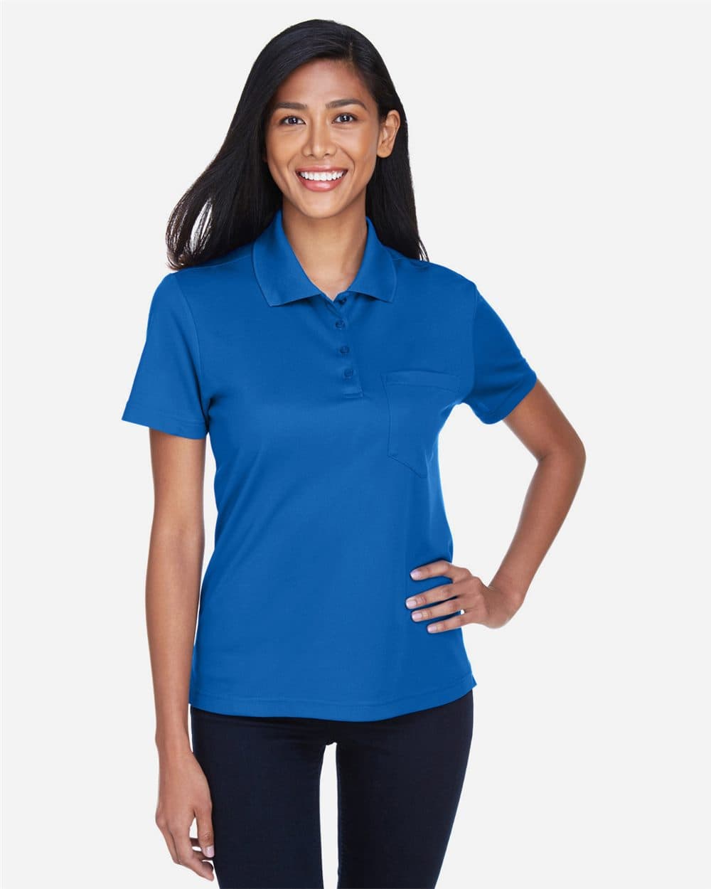 CORE365 Women's Origin Performance Piqué Polo with Pocket - Image 1