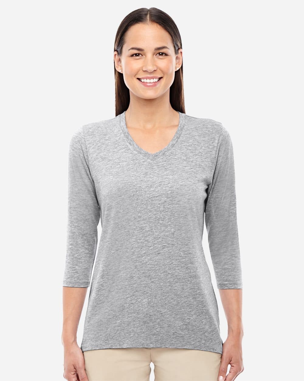 Devon & Jones Women's Perfect Fit™ Bracelet-Length V-Neck Top - Image 1