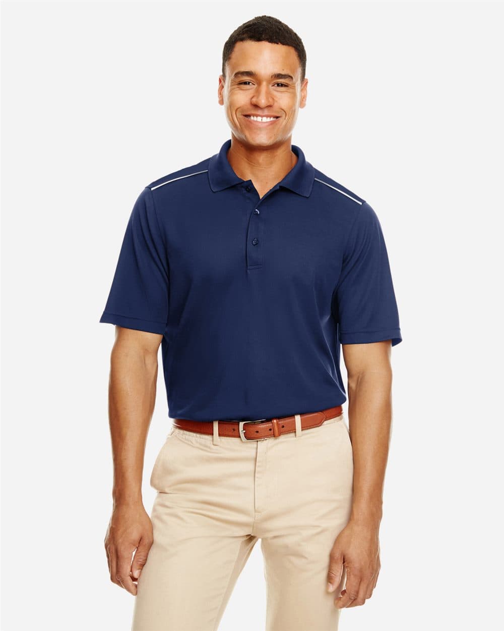 CORE365 Men's Radiant Performance Piqué Polo with Reflective Piping - Image 1