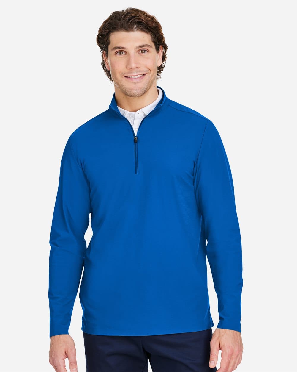 Devon & Jones Men's CrownLux Performance® Windsor Welded Quarter-Zip Pullover - Image 1