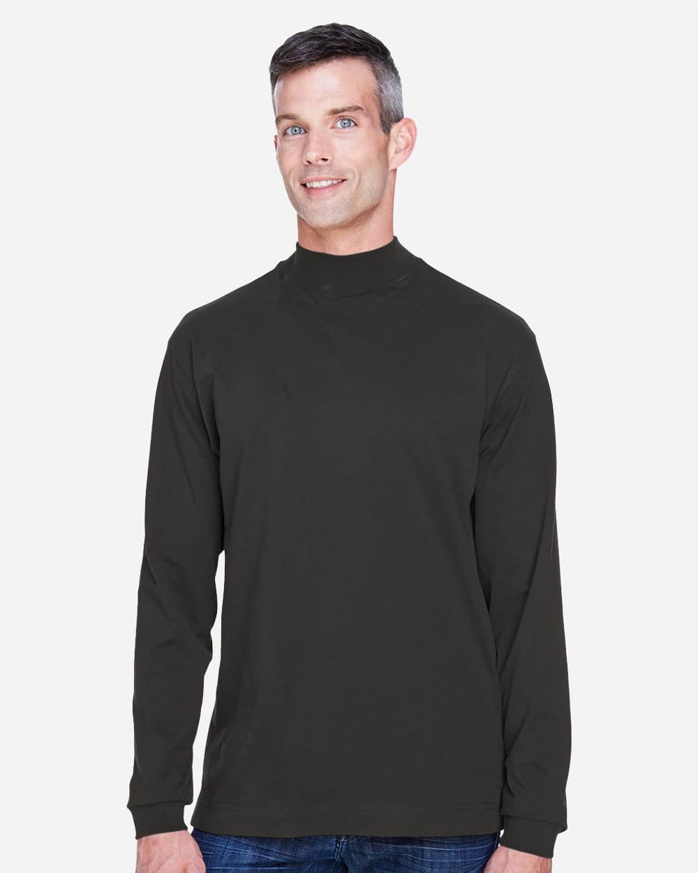 Devon & Jones Unisex Sueded Jersey Mock Neck T-Shirt - Image 1