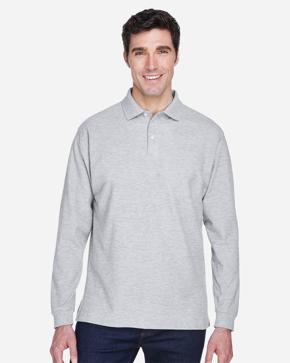 Devon & Jones Men's Pima Piqué Long Sleeve Polo - Image 1