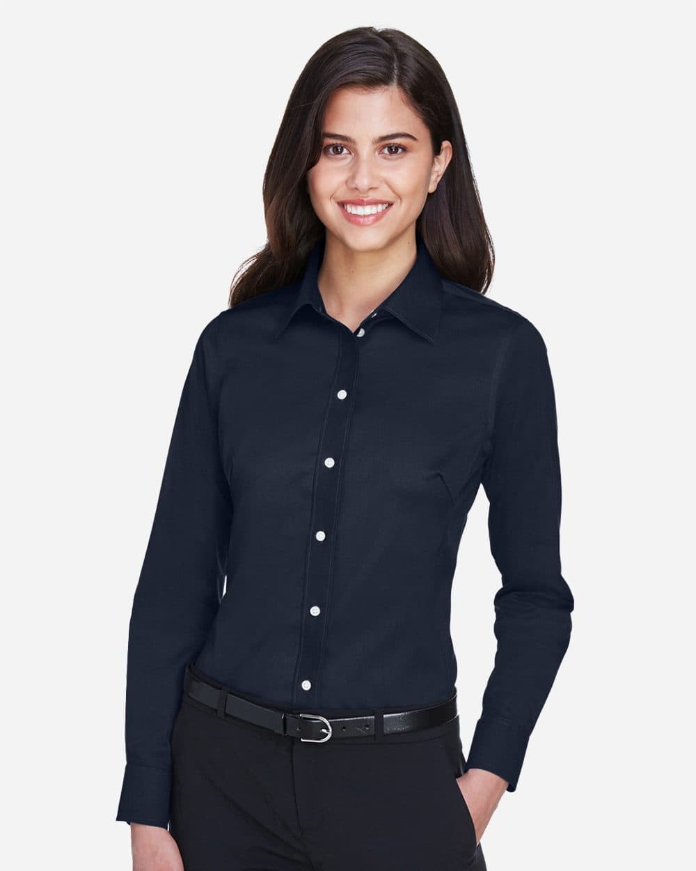 Devon & Jones Women's Crown Collection® Solid Stretch Twill Woven Dress Shirt - Image 1