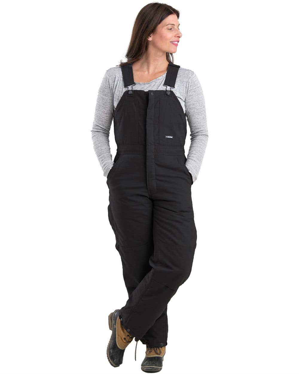 Berne Apparel Women's Softstone Duck Insulated Bib Overall - Image 1