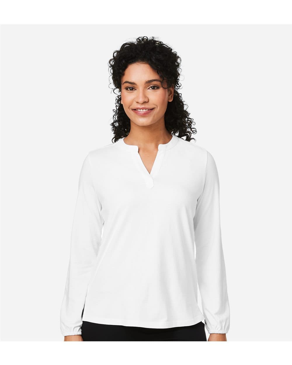 Devon & Jones Women's Raleigh Half-Placket Knit Top - Image 1