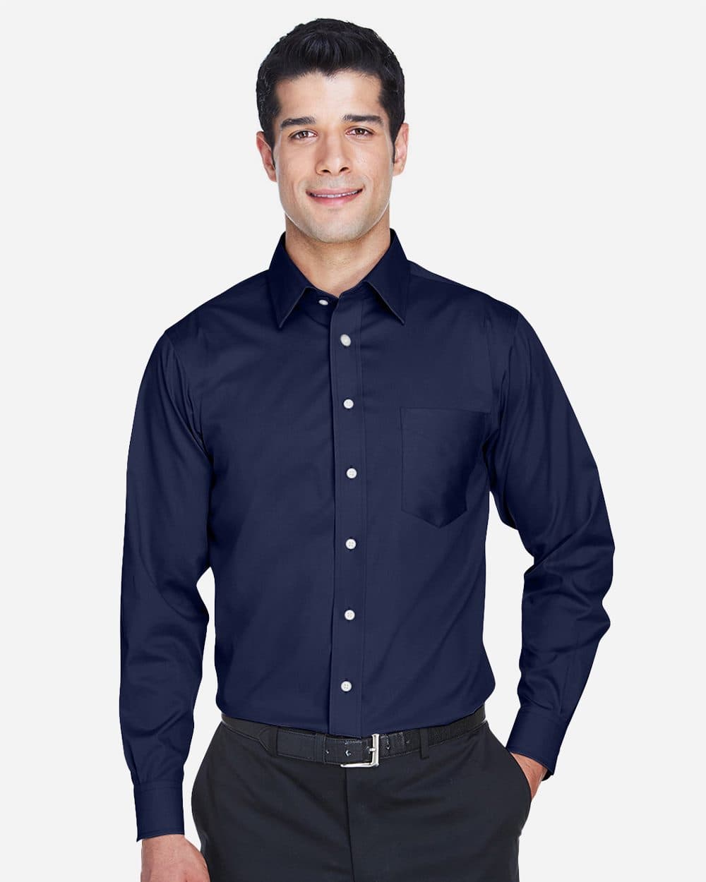 Devon & Jones Men's Tall Crown Collection® Solid Stretch Twill Woven Dress Shirt - Image 1
