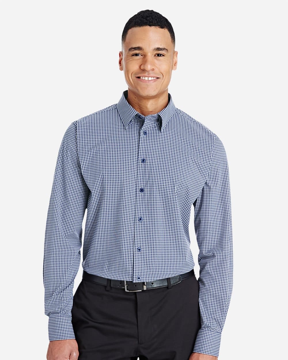 Devon & Jones Men's CrownLux Performance® Tonal Mini Check Woven Dress Shirt - Image 1