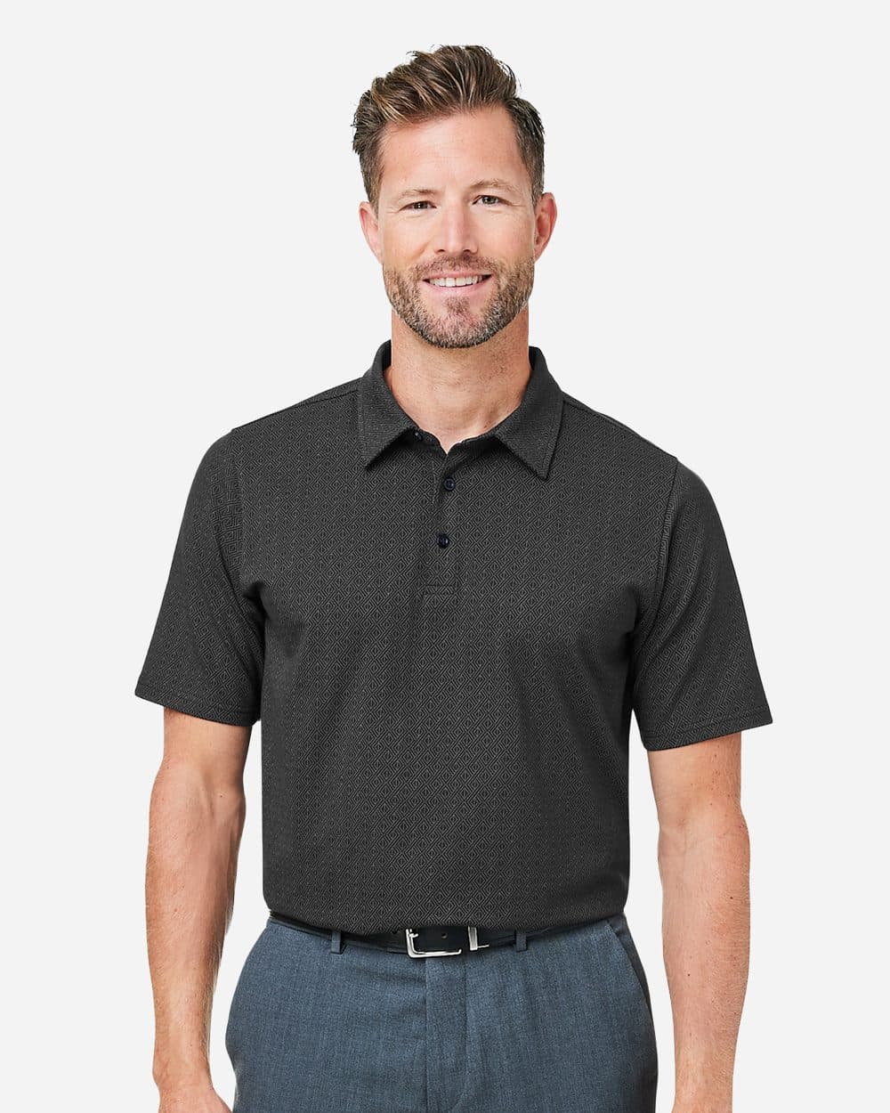 Devon & Jones Men's Crownlux Performance® Geo Polo - Image 1