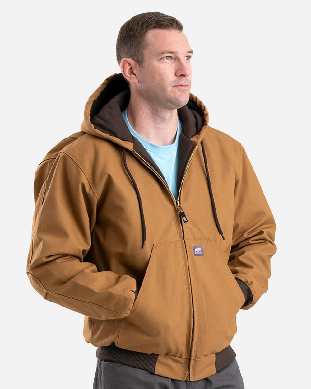 Berne Apparel Men's Tall Highland Washed Cotton Duck Hooded Jacket - Image 1