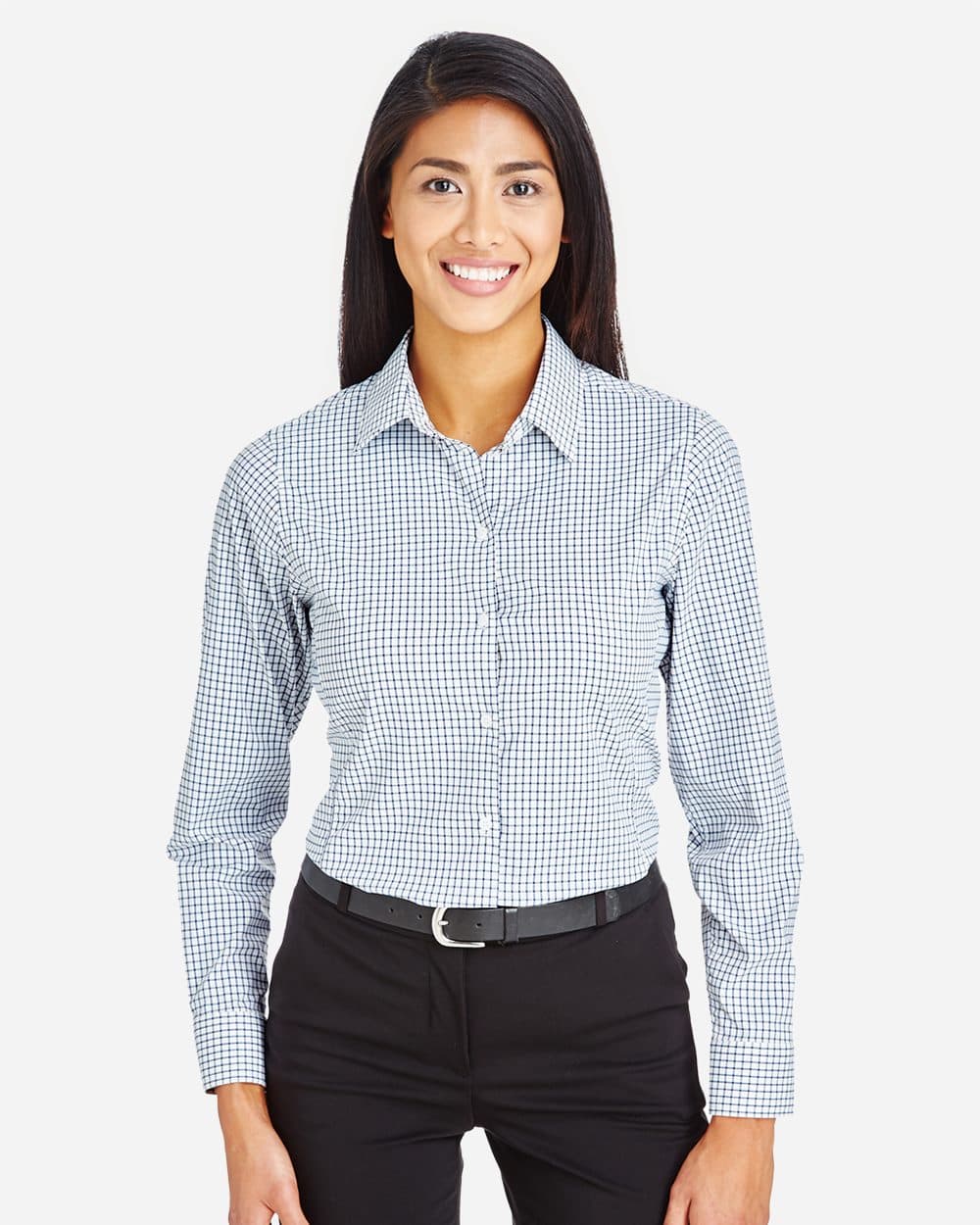 Devon & Jones Women's CrownLux Performance® Micro Windowpane Woven Dress Shirt - Image 1