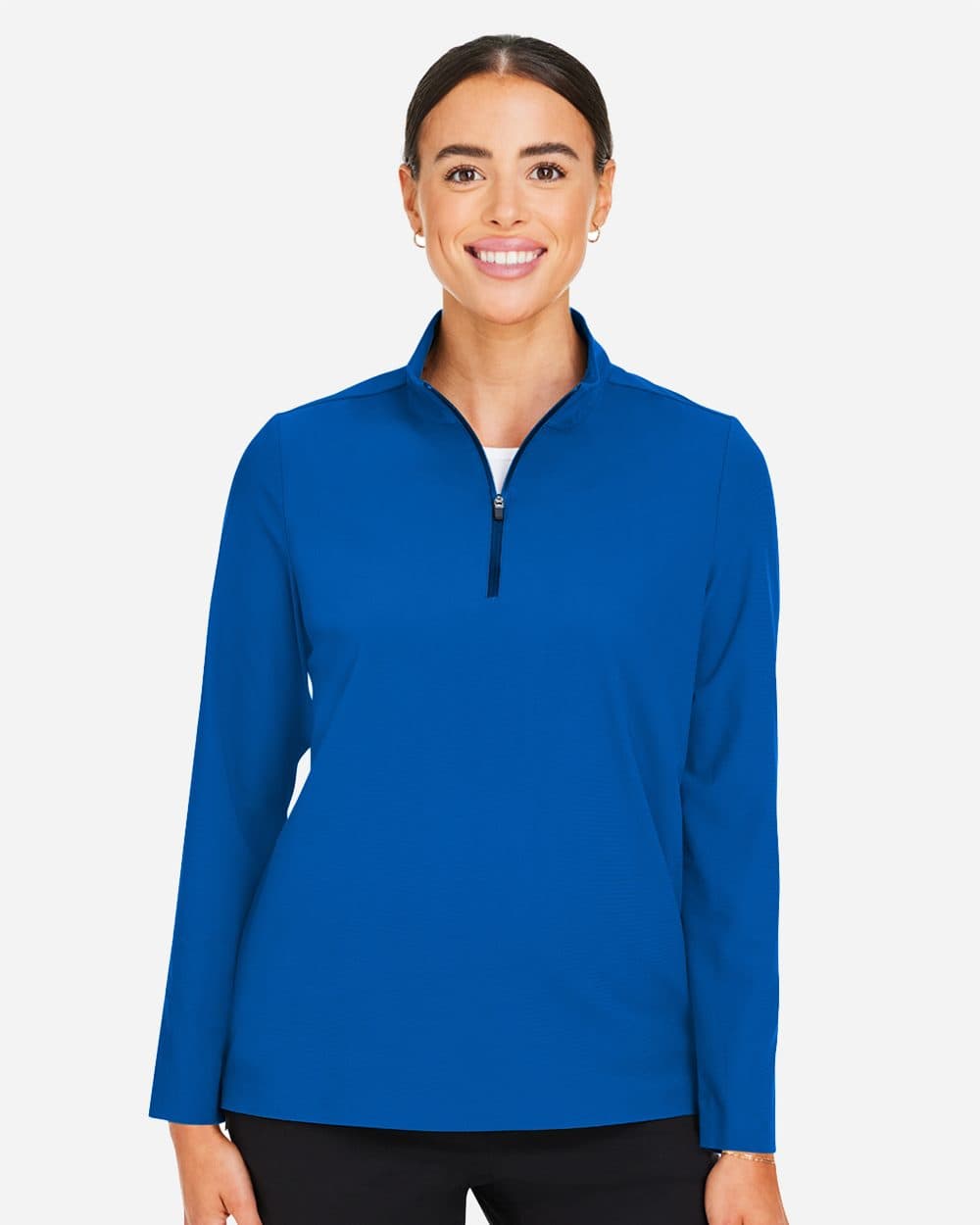 Devon & Jones Women's CrownLux Performance® Windsor Welded Quarter-Zip Pullover - Image 1